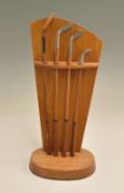 Fine Set of Early 19thc handmade replica golf clubs – to incl longnose play club, 3x irons incl a