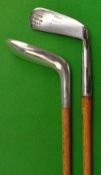 2x fine alloy and stainless steel putters – A Nellist “L” model longnose mallet head with circular