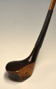 R Collins dark stained persimmon late scare neck brassie – c/w full replaced hide grip with