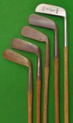 5x assorted putters - a late stainless Ben Sayers Benny putter with ridge sole; C McDonald Glengarry