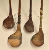 4x various socket head woods – Spalding back weighted driver, Robertson striped top driver, Jacobs