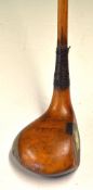 Hugh Glosby Peerless US Patent Office Brassie: light stained persimmon Bulldog style drop toed