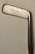 Willie Wilson St Andrews straight blade metal putter c1890 – c/w later hide grip