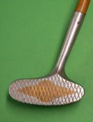 Wilson Western Sporting Goods Co wide bodied alloy and brass centre shafted duplex putter c1920s –