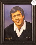 Bill Waugh signed colour golf giclee canvas print: Severiano Ballesteros Open Champion 1979, 1984,