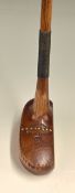 Very unusual Robertson Special Schenectady Style wooden and brass sole mallet putter – fitted with a