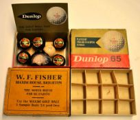 W F Fisher Brighton “Repaints” golf ball box – for 12 lattice golf balls – advertising Maxim Golf