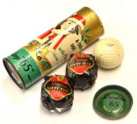 3x Early Dunlop Sixty Five diamond label wrapped balls – in early Christmas Dunlop 65 Golf Ball