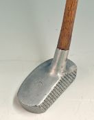Schenectady Style modified alloy mallet head centre shaft putter - stamped with letter K to the