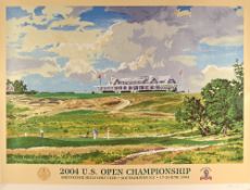 Ken Reed signed ltd ed 2004 Official US Open Golf Championship Poster colour print – Played at