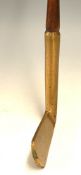 Early and rare brass/gun metal heavy blade well lofted putter c1880 – with a very stout 4.75”