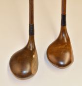2x fine assorted socket head playable large head woods – interesting most unusual G E Shaw spoon