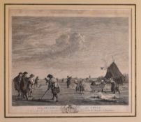 Van de Velde, Adriaen (1635-1672) after – titled “Les Amusemens de L’Hiver” original print