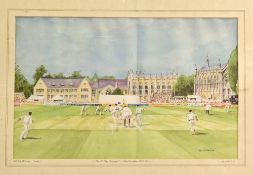 Up at the cricket – Cheltenham Festival colour print limited edition 415/450 signed by the artist