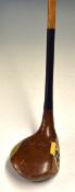 George Wright Patent large head brassie with unusual patent 5” plastic sleeve – fitted with