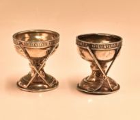 Two Hallmarked Silver Dunlop Hole in One Golf Ball Cups both hallmarked Birmingham for 1929 and