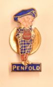 Original brass and enamel Penfold man lapel badge – makers mark to back H W Miller, Birmingham. From