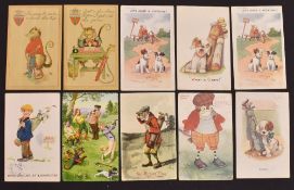 Collection of assorted golfing animal postcards (19) – with some humorous examples, incl Raphael
