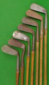 7x various assorted L model mashies and mashie niblick irons – Tom Stewart Smith Apt Anti Shank