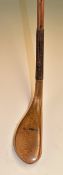 Interesting well-made Tom Morris replica beech wood longnose putter - fitted with hide grip with