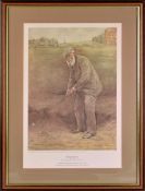 Tom Morris colour Golf Print after James Patrick - titled Open Champion 1861-62-64-67 - Keeper of