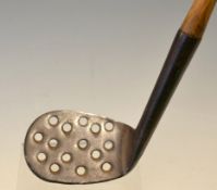 An unnamed Alex Anderson drilled-face water iron c1910 - with 15 drilled holes to the face – see