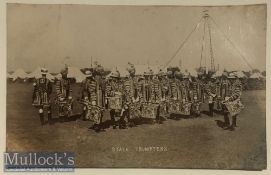 India - Original real photo postcard Delhi durbar India showing Sikh Patiala state trumpeters
