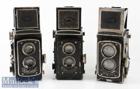 3x Floth-Flex Germany TLR Cameras with Foth-Anastigmat 1:2,5 f=75mm, 2x 1:3,5 f=75mm (3)