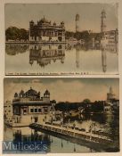 India Postcards (2) scenes of the Sikhs holiest shrine the golden temple of Amritsar, Punjab.