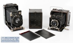 Voigtlander Berghell folding camera with 1:4,5 f=15cm No639273 Heliar lens, compur shutter, plus