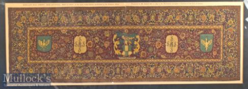 India – Lithograph of 17th Century Carpet Print 10x29”