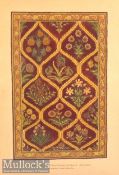 India – Lahore Woollen Carpet Print circa 19th century measures 10x14” approx.