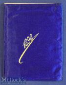 Luxury Silk Wallet Of 1898 In deep blue and gold very finely made with Calendar printed on leather