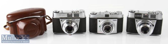 Kodak Retinette 1A and 1B cameras including 1A 56931 with Schneider 2,8/45mm lens and 1B 110305 with