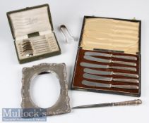 Mixed HM Silver Selection – incl cased matched set of 6 Apostle spoons with Birmingham hallmarks,