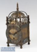 Vintage Smith’s Empire Brass Lantern Clock workings to inside marked ‘Empire Made in England 264’,