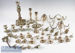 Quantity of Silver Plated Candle Sticks and Accessories incl assorted candle sticks, sconces and