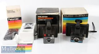 Polaroid Colourpack II camera in original box together with Polaroid Super Swinger Land Camera and