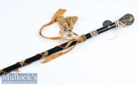 Scarce Third Reich Wehrmacht Officers Reservists Walking Cane having ebonised wood body with