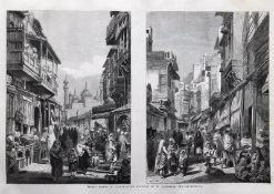India And Punjab – Street Scenes in Lahore, 1858 an original ILN wood engraving titled Street Scenes