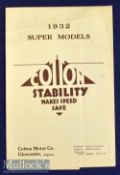 Cotton Motor Cycles 1932 Sales Catalogue A Poster size fold out sales catalogue illustrating Two