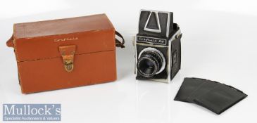 K.G Corfield 66 SLR camera 120 film, with Lumax 1:3.5/95mm plus plates in original box with leaflet