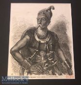 India - 19th century engraving showing a Sikh Akali warrior of the Sikhs. From a drawing by Marshall