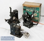 Pathescope H 9.5mm cine projector together with Coronet projector 9.5mm with makers box and a EKA