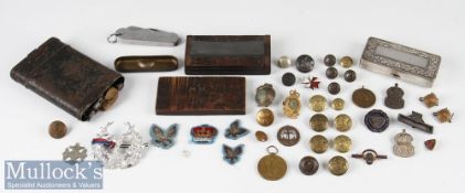 Small Selection of Military Items incl WW1 Victory medal to F J Yates ASC, German gun cleaning