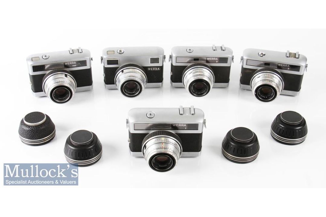 Selection of Carl Zeiss Werra 35mm cameras all with Zeiss/Tessar 2,8/50 6110366, 6191851, 6985836,