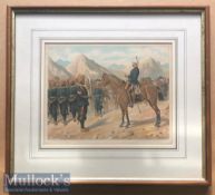 India - Original colour lithograph of a Sikh baggage train on the march escorting the 20th Punjab