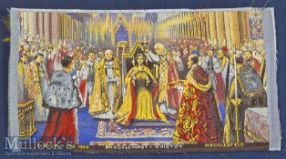 Brockhurst Whiston, Macclesfield. Fine Woven Silk; Queen Elizabeth Coronation 1953. Size 6¼” × 3½”.