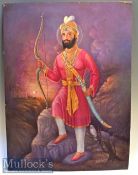 HUS Ratton ‘Guru Gobind Singh Ji’ Oil on Canvas slight damaged to top corners, measures 68x95cm