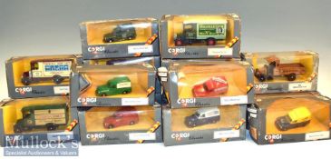 Selection of Corgi Diecast Toys including Morris Minor Vans, 1926 Renault Van, Thornycroft Box